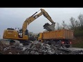 Cat 330f loading mercedes actros