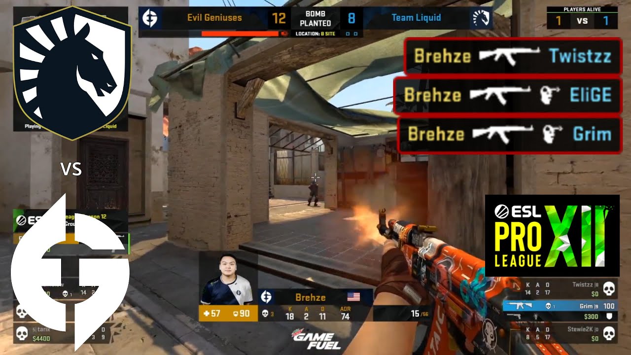 Brehze 1v3 clutch | Team Liquid vs Evil Geniuses | ESL Pro League ...