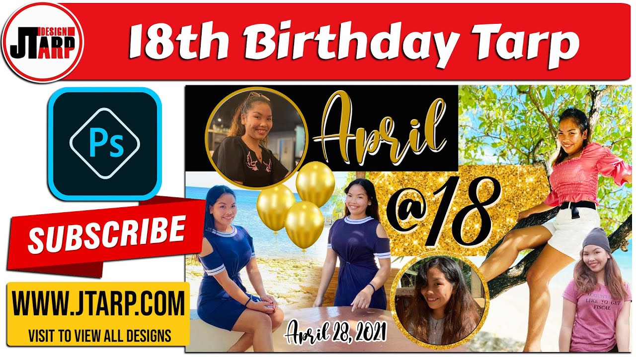 18th Birthday Tarpaulin Design Layout Gold and Black Theme YouTube