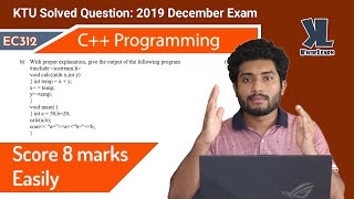 EC312 OOP 2019 December Solved Question | C++ | KTU | Malayalam