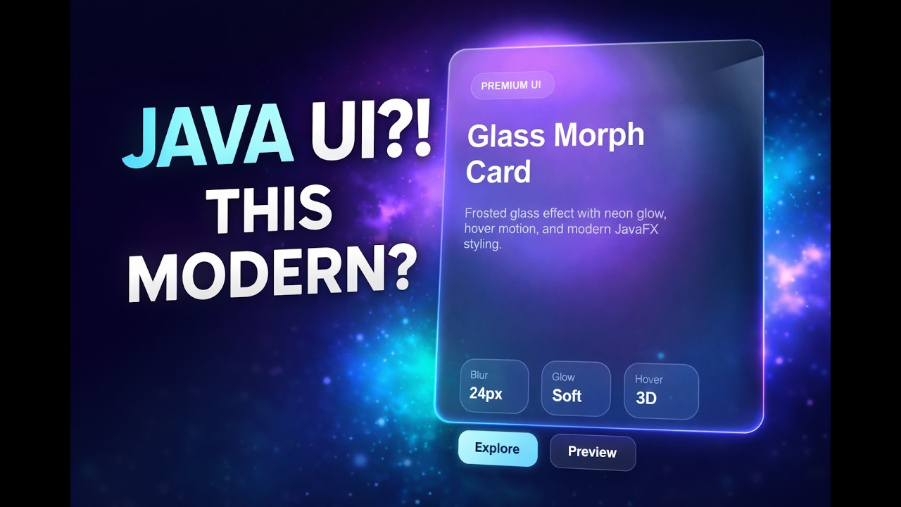 Java Can Look This Modern? | Glass Morph UI in JavaFX - YouTube