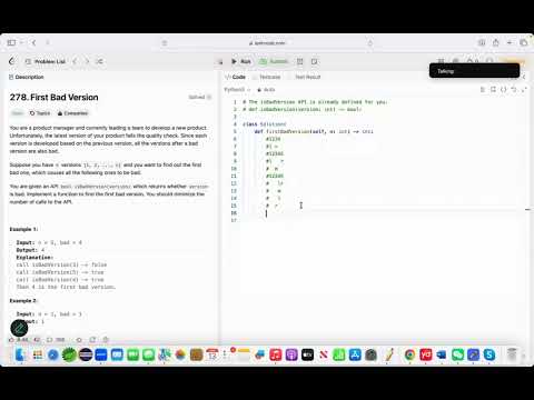 278. First Bad Version - Using Python
