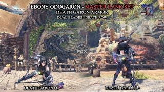 Ebony Odogaron Armor & Weapon Set Mhw Iceborne