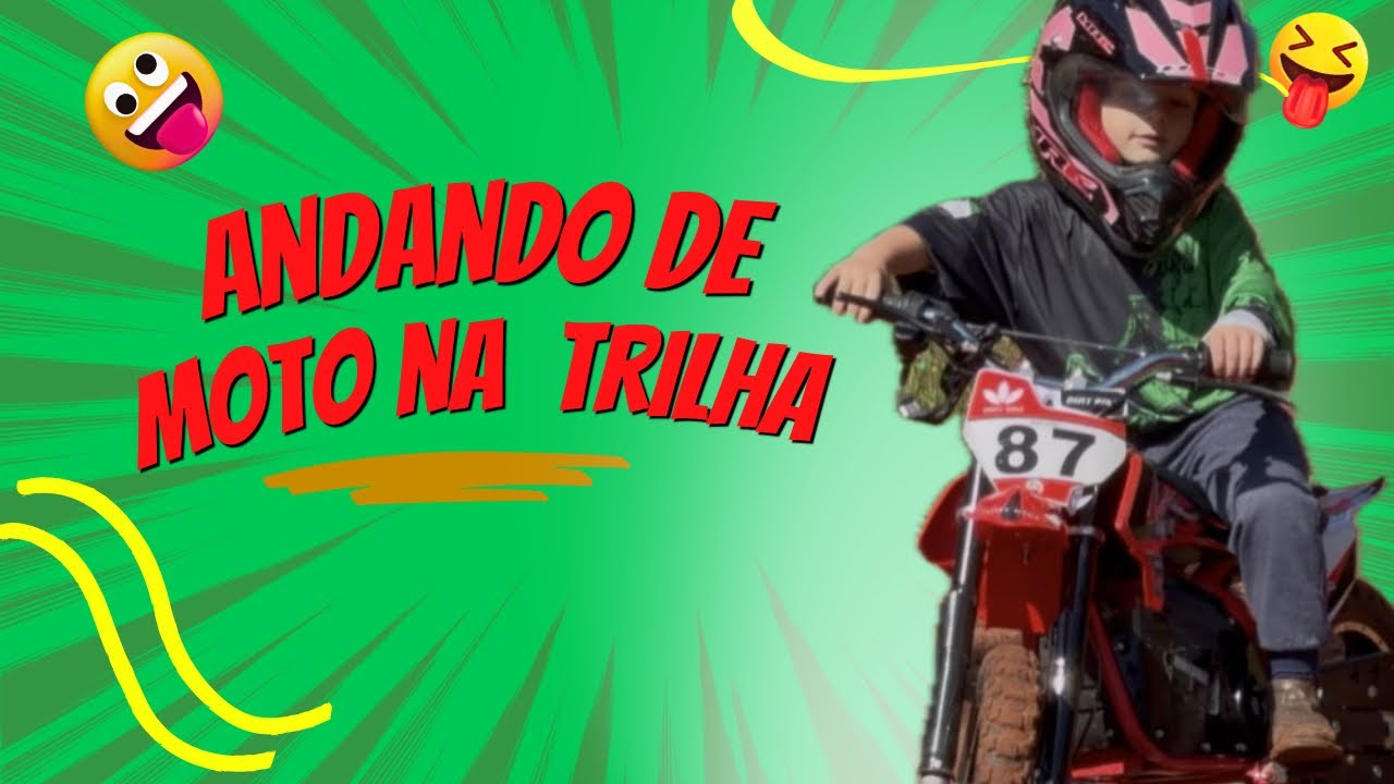 Primeira vez andando de moto na trilha com 4 anos!