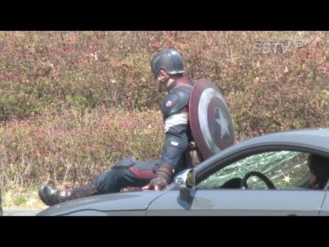 [SSTV] &#039;어벤져스2&#039;(The Avengers2) 크리스 에반스(Chris Evans), &#039;캡틴 아메리카&#039; 상암 촬영 현장