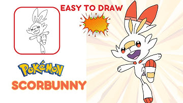 HOW TO DRAW SCORBUNNY FROM POKEMON SWORD AND SHIELD