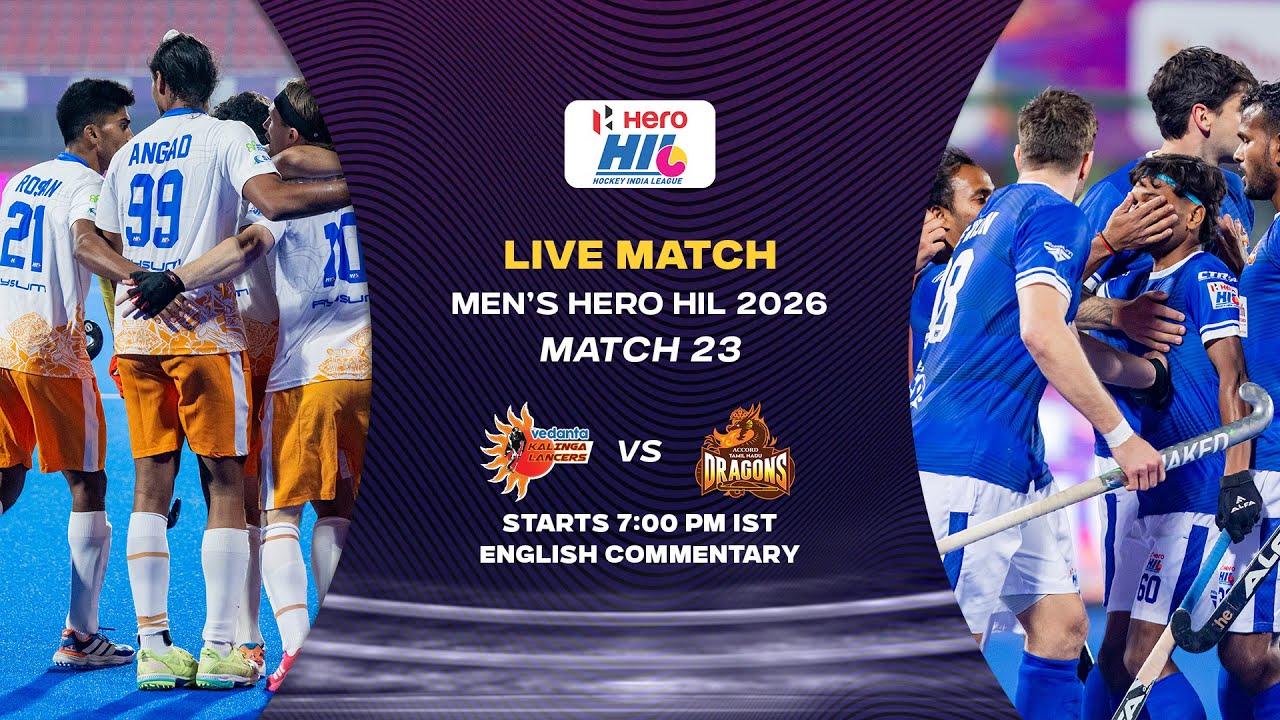 ENGLISH COMMENTARY || Men's Hero Hockey India League 2026 || Match 23 || LANCERS VS DRAGONS