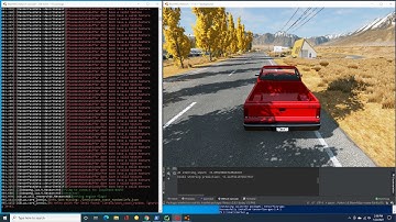 BeamNG -- DAVE2 control in open area with no barriers, with shadows