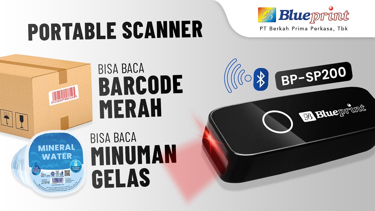 Portable Scanner Stock Opname Gudang Bisa Segala Permukaan Barcode. Blueprint SP200 | BPVID