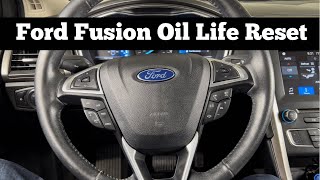 How To Reset 2017 - 2020 Ford Fusion Oil Life Light - Change Engine Oil Soon - Oil Change Required
