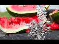 Pouring Molten Aluminum In a Watermelon. Awesome Surprise!