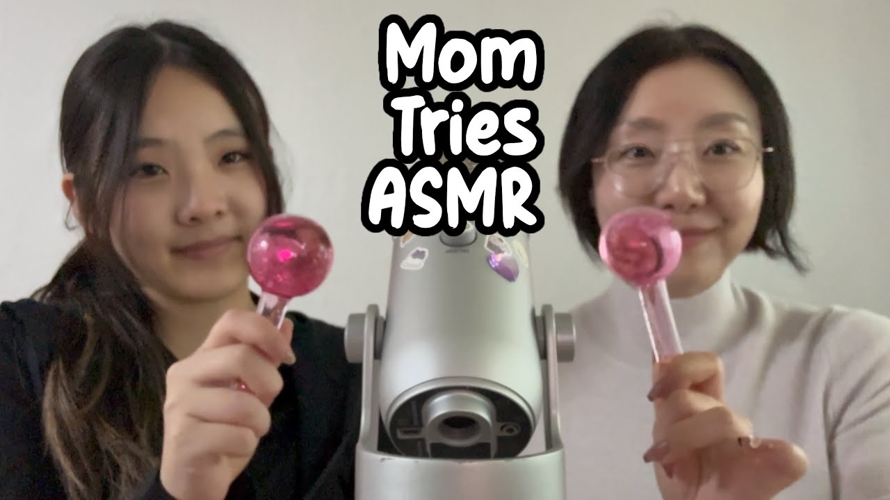 My MOM tries ASMR again!! 🤍🤍 (super relaxing)