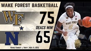 2016-17 Wake Forest Women's Basketball: Deacs Outshoot Navy for 75-65 Victory