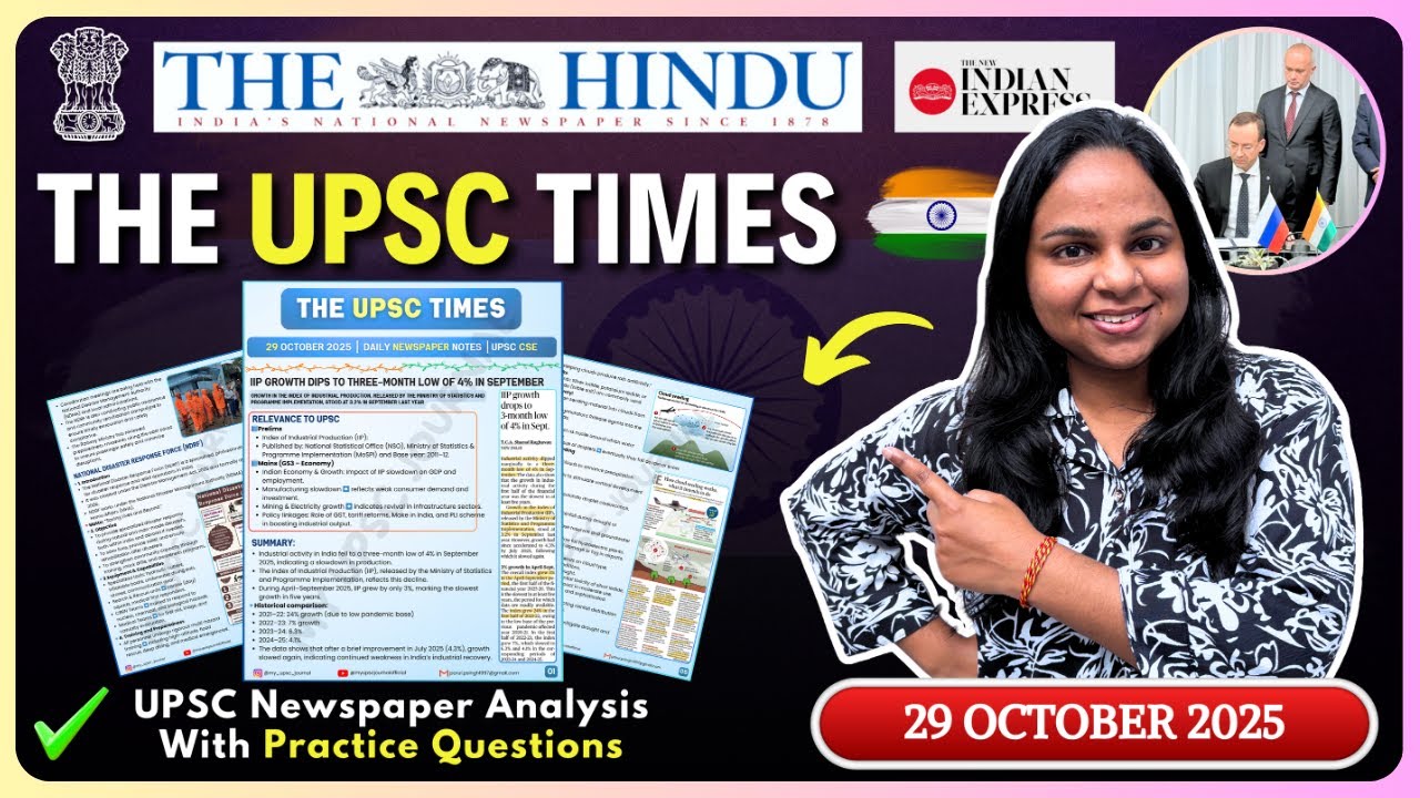 29 October 2025 | UPSC News Today | Daily Current Affairs | Newspaper ...