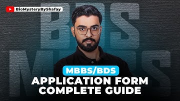 Sindh MDCAT 2024 MBBS/BDS Application Form Complete Guide II By Dr. Muhammad Shafay