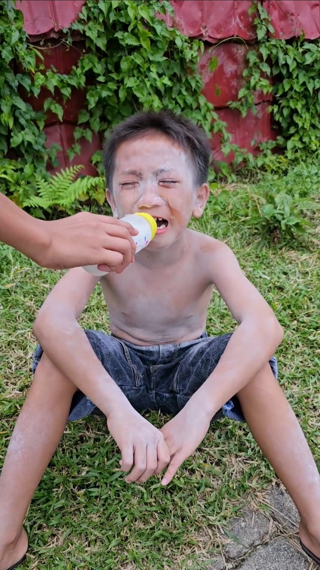 I don't want to cry and drink milk