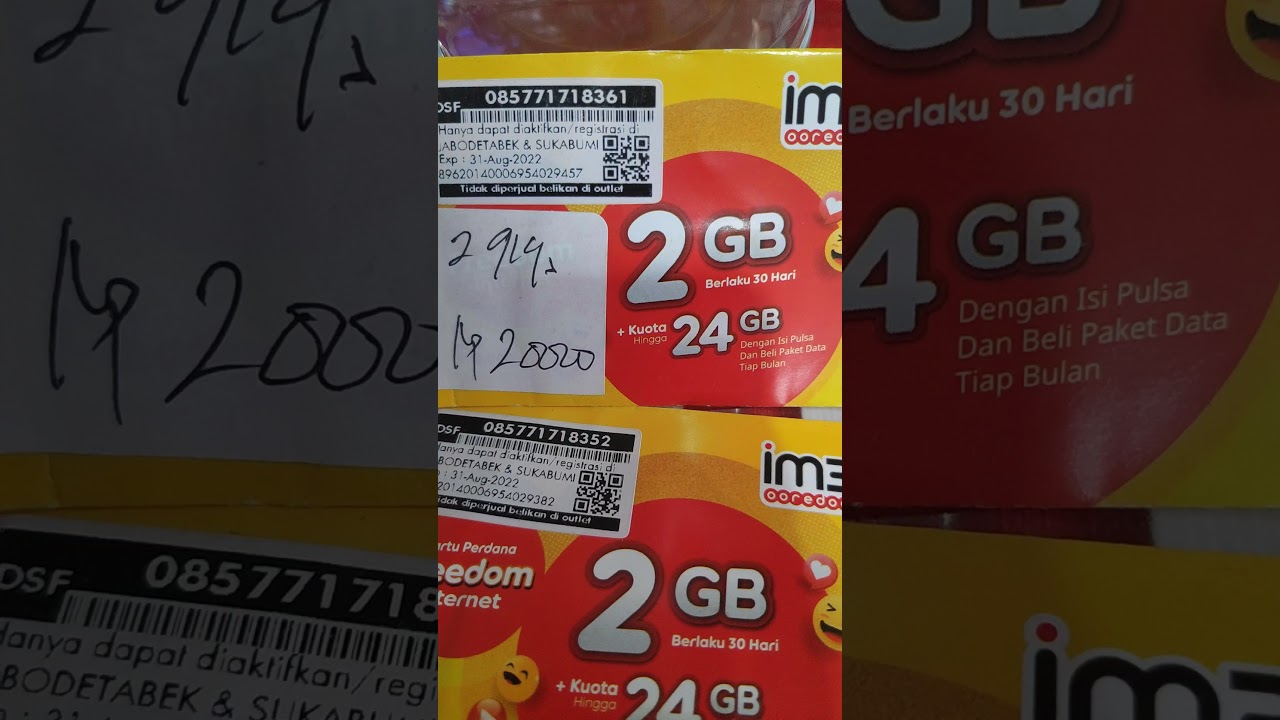 Perdana Quota Internet IM3 2Gb Full 24 Jam Harga 20Ribu, Murah Banget..