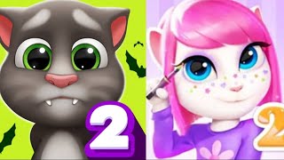 Talking Tom2 vs Talking Angela2 | TomParty