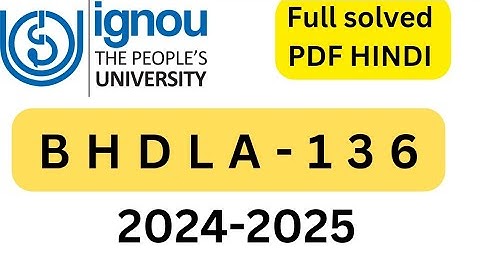 BHDLA-136 IGNOU SOLVED ASSIGNMENT HINDI FULL PDF 2024-25