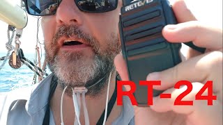 The Retevis RT-24 PMR/FRS UHF Handheld Radio.