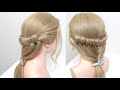 Easy Braided Hairstyle. Party hairstyle. Hairstyles For Girls With Medium &amp; Long Hair.