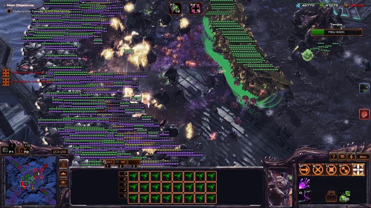 Starcraft 2 500 Battlecruisers vs 100 125 Biomass Stack Abathur's Devourers