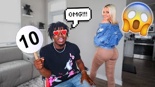 Boyfriend Rates My OUTFITS In My NEW BODY! *COULDN'T CONTROL HIMSELF*