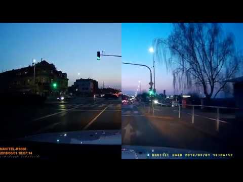 Car DVR Navitel R600 and Navitel R1000 comparsion (at sunset)