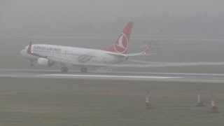 Turkish Airlines Boeing B737-800 Foggy Landing at Düsseldorf Airport screenshot 5