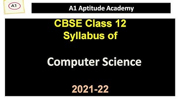 CBSE Class 12th Syllabus of Computer Science