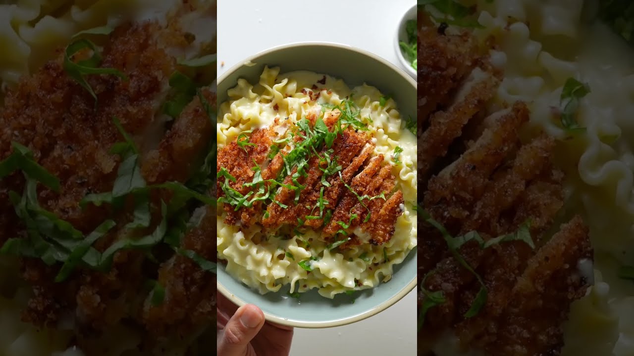 Crispy Parmesan Chicken with Creamy Lemon Pasta