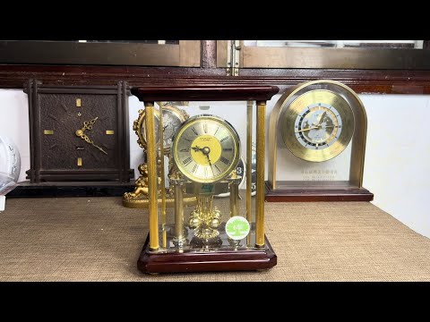 回転飾り時計 MASTER LAUREL 置時計 不動品 Master Laurel 098 5526 Wooden Interior Table clock Made in Japan