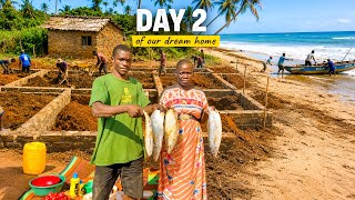 Day 2 ❤️ Mama Chogo’s Dream Home Transformation | Fishing in the Indian Ocean & Coconut Fish Curry
