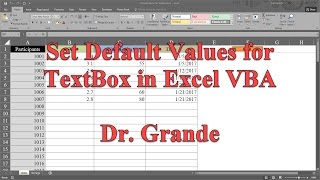 Set Default Values for TextBox in Excel VBA