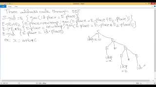 Three Address Code using SDT