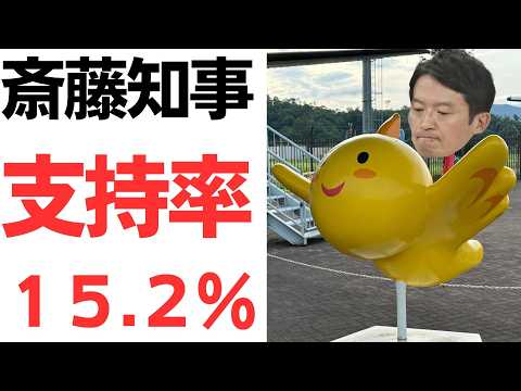 【四面楚歌】兵庫県斎藤知事・支持率１５.２％！斎藤丸沈没寸前！もう兵庫県民の信託は完全消滅！