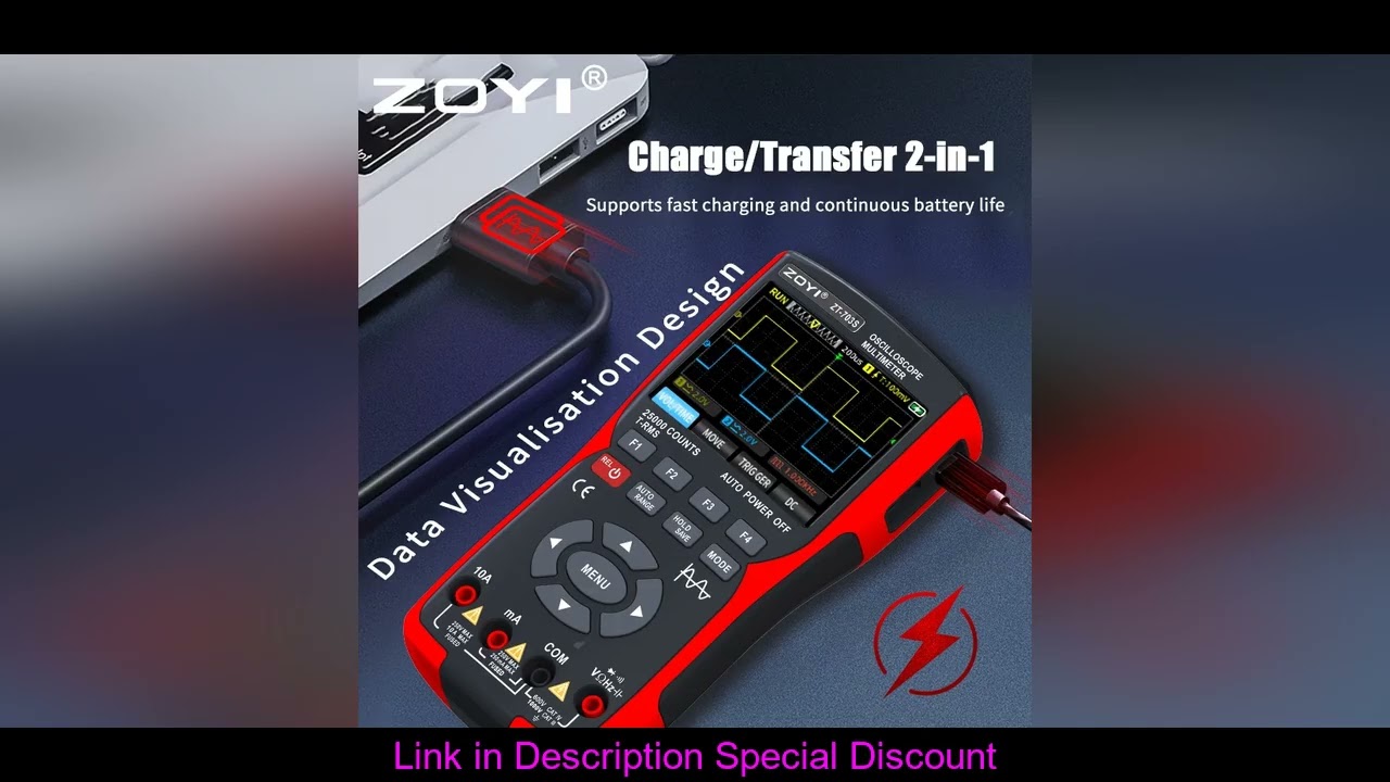 ZOYI ZT703S 3in1 Digital Multimeter 50MHz Bandwidth 280MS Rate PC Waveform Data Storage Dual Oscillo