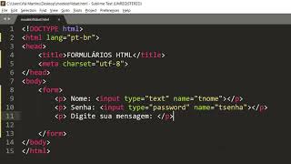 Html 5 - Aula 12 -  Formulários Html