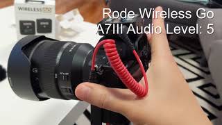 Rode Wireless Go on a Sony A7III