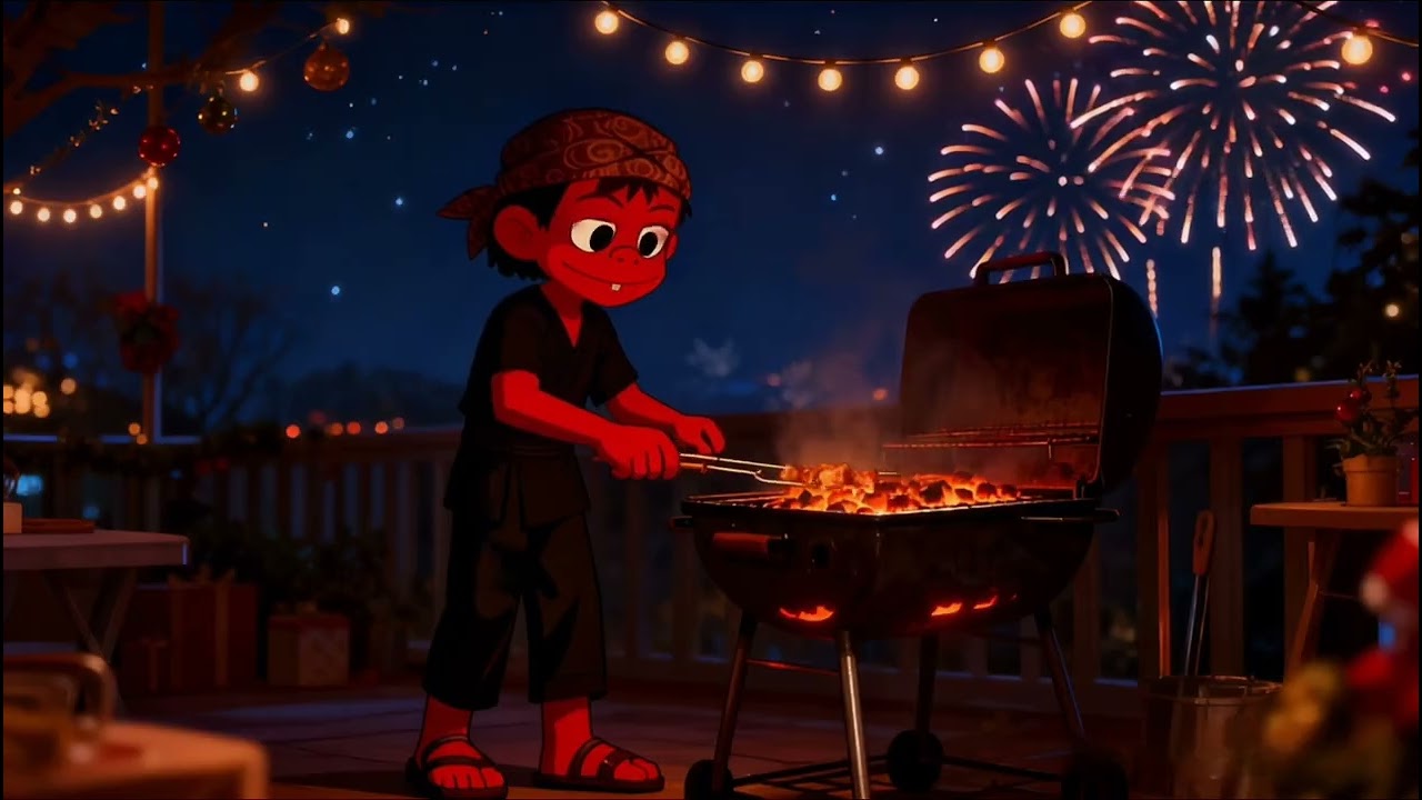 Relaxing BBQ Lofi Mix — Cozy New Year Night, Food & Chill Beats