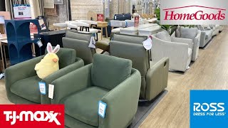 HOMEGOODS ROSS TJ MAXX FURNITURE ARMCHAIRS TABLES DECOR SHOP WITH ME SHOPPING STORE WALK THROUGH