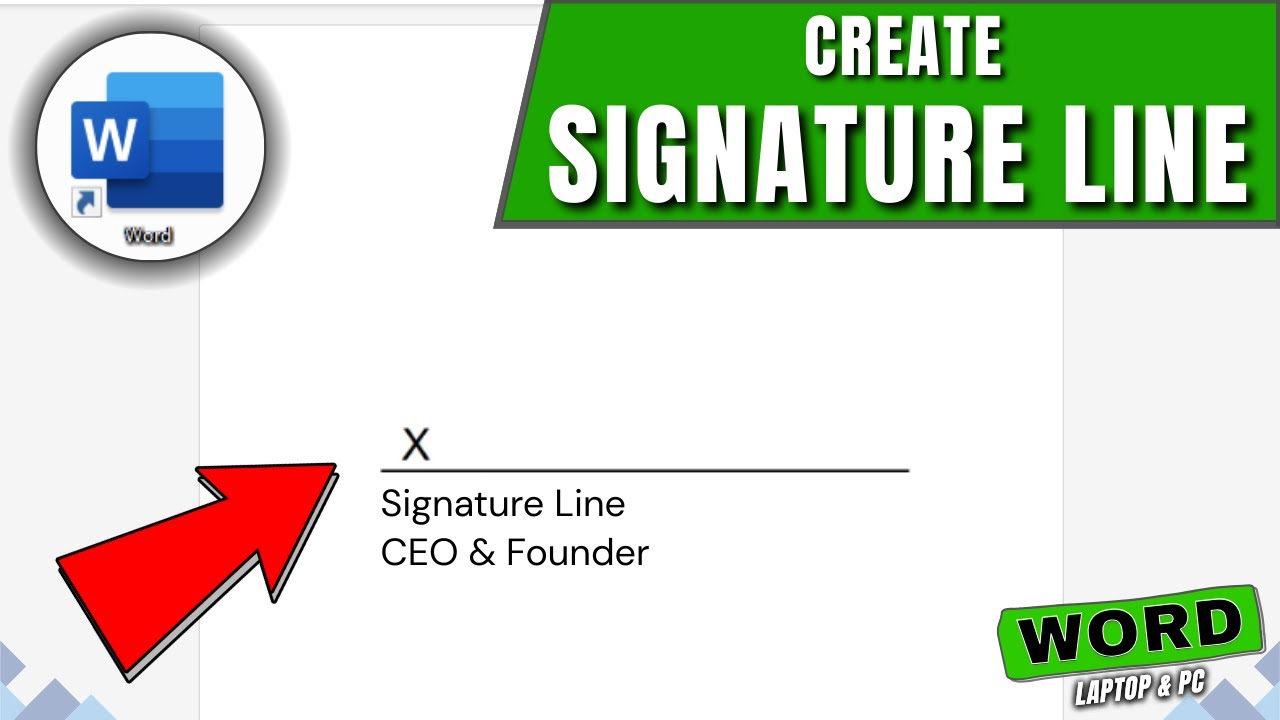 How to Create Signature Line in Word Document - YouTube
