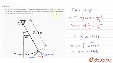 The bob of the pendulum shown in figure describes an are of in a vertical plane