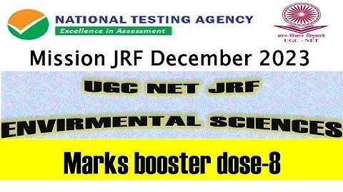 UGC NET JRF ENVIRONMENTAL SCIENCE December 2023| important questions series| Envirocademy