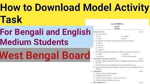 How to download Model activity task II download model activity task from banglar shiksha 2021,Wbbse