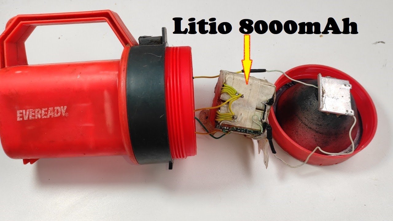 cambiar bateria de linterna a litio, 8000mAh
