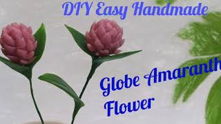 How to make Globe Amaranth Flower from Air dry Flexible Clay/Polymer Clay without Tools in 2 Ways??