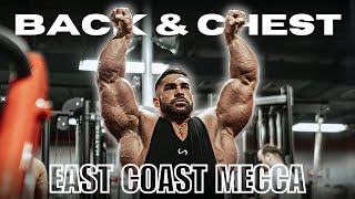 Traveling 4 Weeks Out | Back + Chest Workout | East Coast Mecca