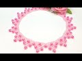 Розовое колье из бусин и бисера/Beaded pink necklace/Diy necklace/Pearl necklace
