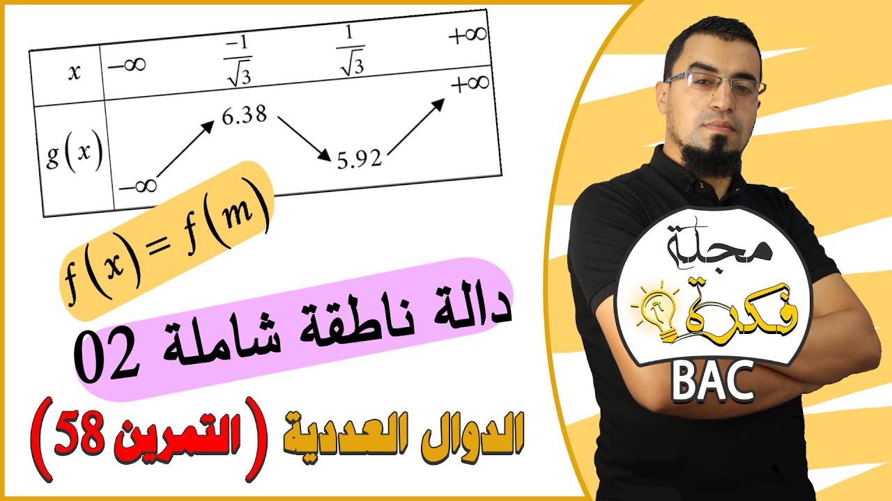 #مجلة_فكرة التمرين 58 تمرين شامل دالة ناطقة بها أفكار رائعة / الأستاذ بوسيف